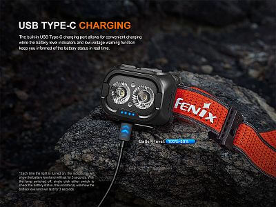 Čelovka Fenix HL18R-T V2.0 USB-C nabíjení a indikátor stavu nabití