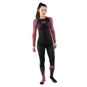 Dynafit Speed Dryarn® Long Sleeve Shirt W dark rose detail přední na postavě