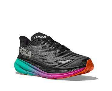 Hoka Clifton 9 GTX W black / electric aqua dámské nepromokavé běžecké silniční boty s membránou gore-tex