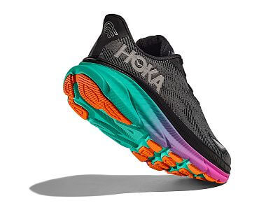 Hoka Clifton 9 GTX W black / electric aqua dámské nepromokavé běžecké silniční boty s membránou gore-tex