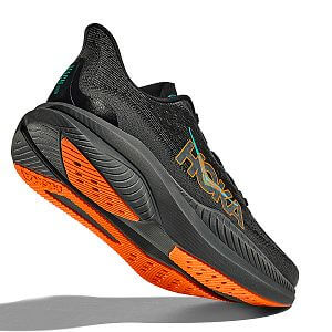 Hoka Mach 6 M black / electric tangerine pánské běžecké tempové silniční boty