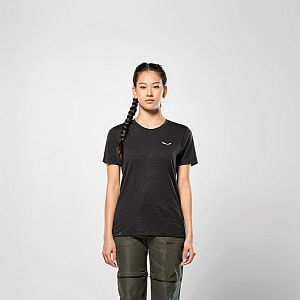 Salewa Eagle Minilogo AM T-Shirt W black out dámské merino tričko