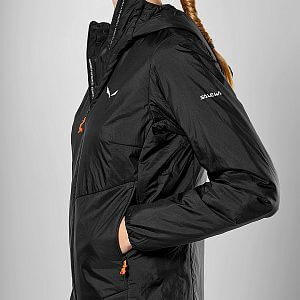 Salewa Puez Catinaccio 2 Tirolwool Responsive Hooded JKT W black out  detail