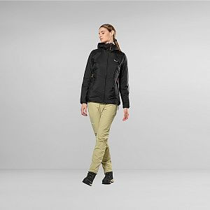 Salewa Puez Catinaccio 2 Tirolwool Responsive Hooded JKT W black out zadní strana na postavě