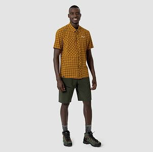 Salewa Puez Dry S/S Shirt M golden brown přední pohled na postavě