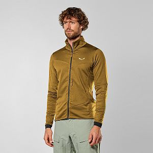 Salewa Sella Crevasse Jacket M golden brown přední pohled na postavě detail