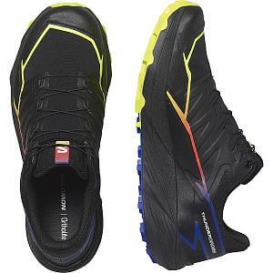 Salomon Thundercross Gore-Tex Blue Fire U black / surf the web / safety yellow unisex trailové boty s GTX nejen do bláta