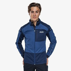 Swix Dynamo Jacket M lake blue/dark navy pánská bunda na běžky přední pohled