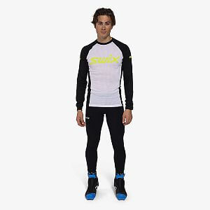 Swix tričko RaceX Classic Long Sleeve M black/lime pánské funkční tričko s dlouhým rukávem