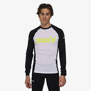 Swix tričko RaceX Classic Long Sleeve M black/lime pánské funkční tričko s dlouhým rukávem