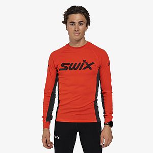 Swix tričko RaceX Classic Long Sleeve M magma/phantom pánské funkční tričko na běžky i skialpy