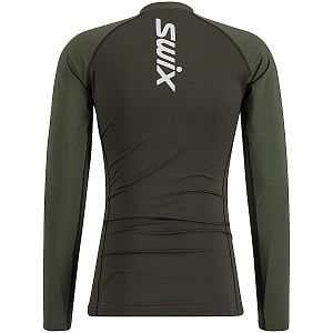 Swix tričko RaceX Dry Long Sleeve M bright white / olive pánské funkční tričko na běžky a jiné zimní sporty