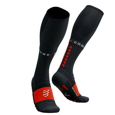 Compressport Full Socks Winter Run black / high risk red