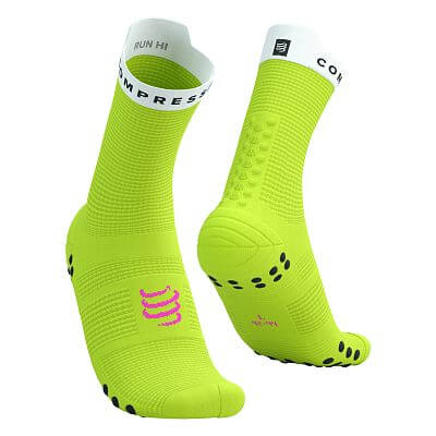 Compressport Pro Racing Socks V4.0 Run High safe yellow / white