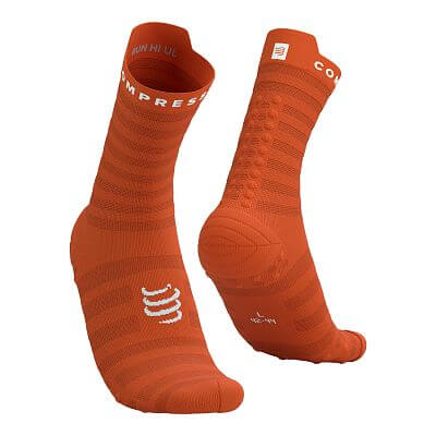 Compressport Pro Racing Socks V4.0 Ultralight Run High fire/white