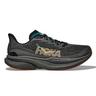 Hoka Mach 6 M black / electric tangerine