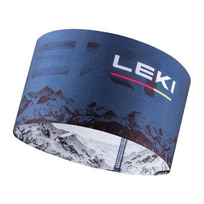 Leki XC Headband dark denim / white / poppy red