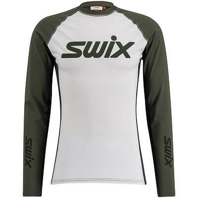 Swix tričko RaceX Dry Long Sleeve M bright white / olive